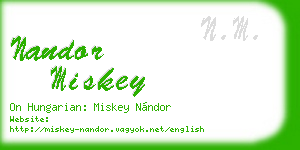 nandor miskey business card