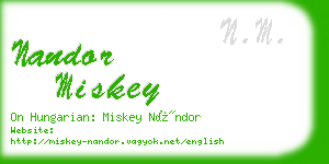 nandor miskey business card